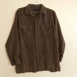 Sedgefield Brown Poly-suede Men's Shirt Large